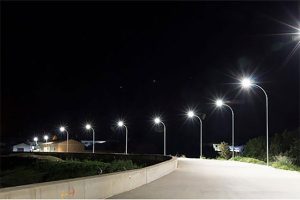 LED Street lights in Barcelona, Spain.